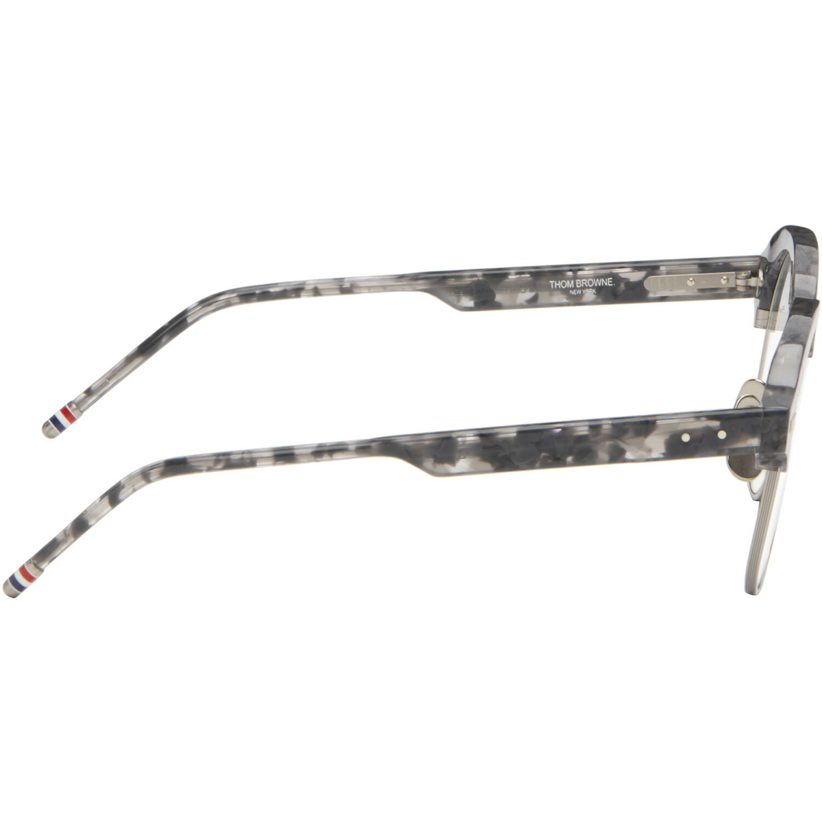 Thom Browne Gray Acetate & Titanium Pilot Glasses