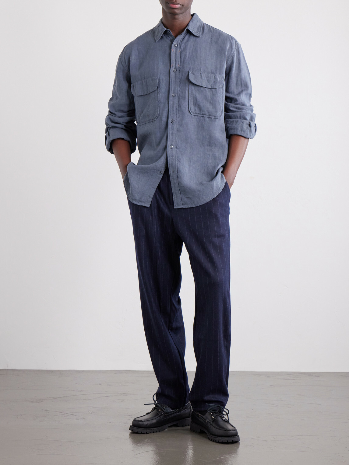 KAPITAL - Linen Shirt - Blue