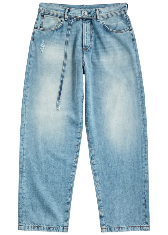 Photo: Acne Studios 1991 Belted Wide-leg Jeans Light Blue