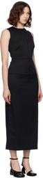 MM6 Maison Margiela Black Tailoring Wool Maxi Dress