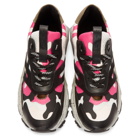 Valentino Black and Pink Valentino Garavani Camouflage Bounce Sneakers