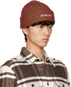 Palmes Burgundy Stripe Beanie