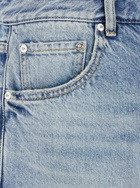 Icon Denim Light Blue Five-pocket Bermuda Shorts With Logo Patch On The Back In Denim Man