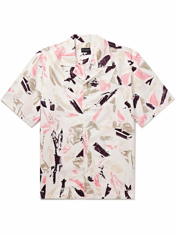Photo: Club Monaco - Convertible-Collar Printed Cotton and Lyocell-Blend Twill Shirt - Neutrals