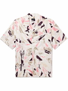 Club Monaco - Convertible-Collar Printed Cotton and Lyocell-Blend Twill Shirt - Neutrals