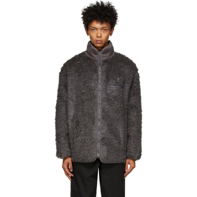 Photo: South2 West8 Grey Faux-Boa Piping Jacket