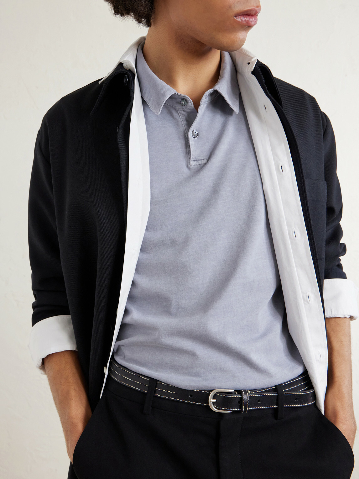 James Perse - Supima Cotton-Jersey Polo Shirt - Gray