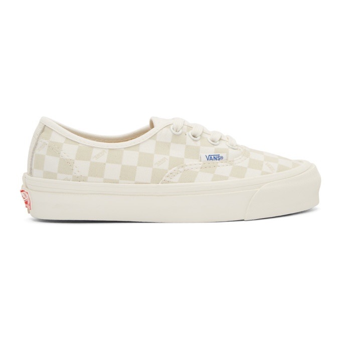 Vans Beige and Off-White Checkerboard OG Authentic Sneakers Vans