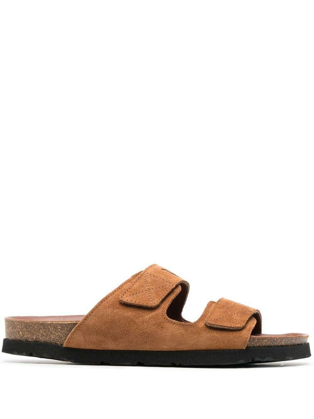 Palm Angels Black Leather Slippers main image 1