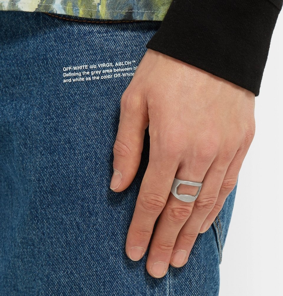 Off-White Silver Jack Ring Off-White