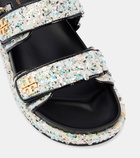 Tory Burch Kira sequined leather-trimmed sandals