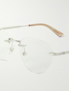 Montblanc - Round-Frame Silver-Tone Titanium and Acetate Optical Glasses