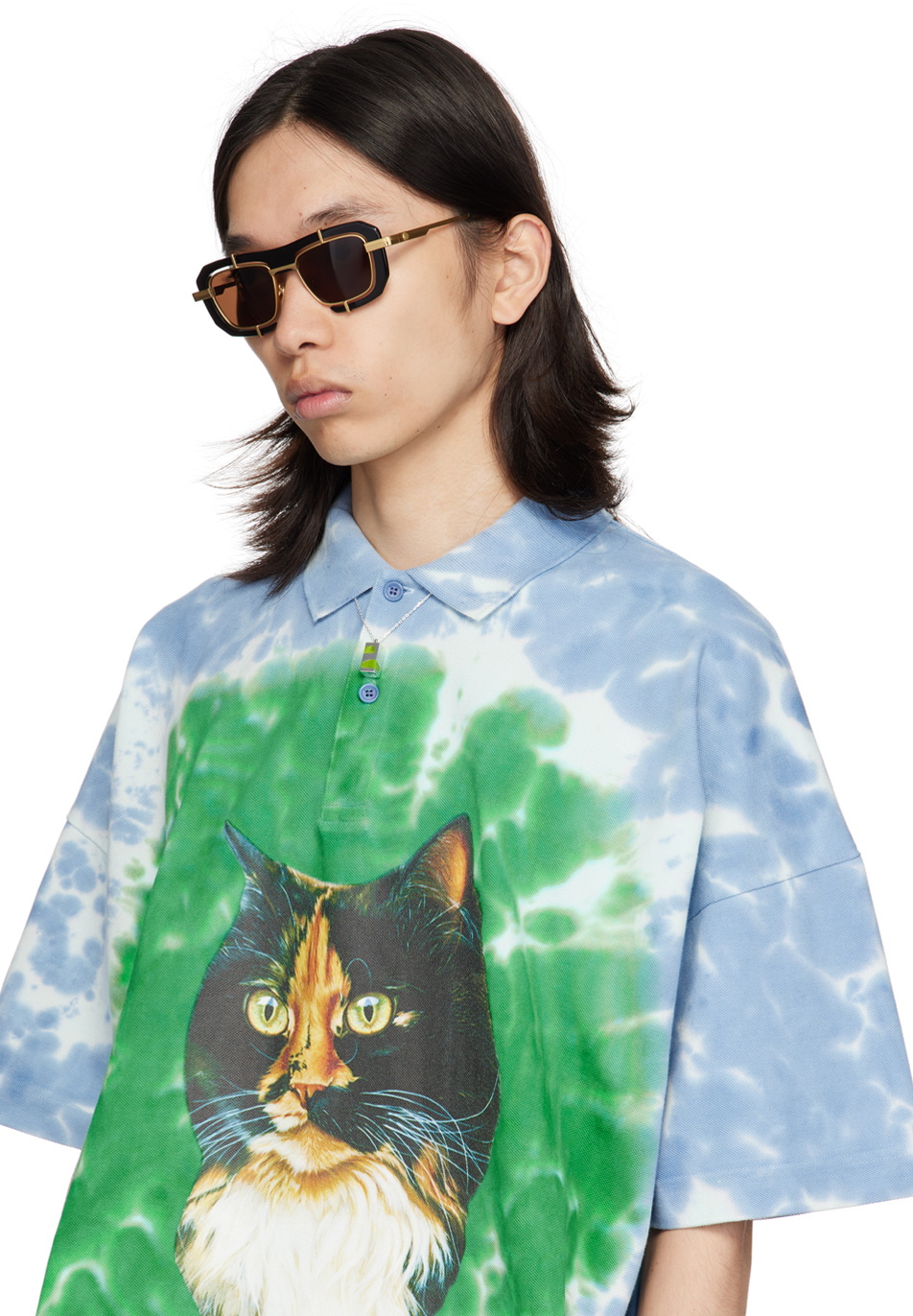 JW Anderson SSENSE Exclusive Black & Gold Geometric Sunglasses