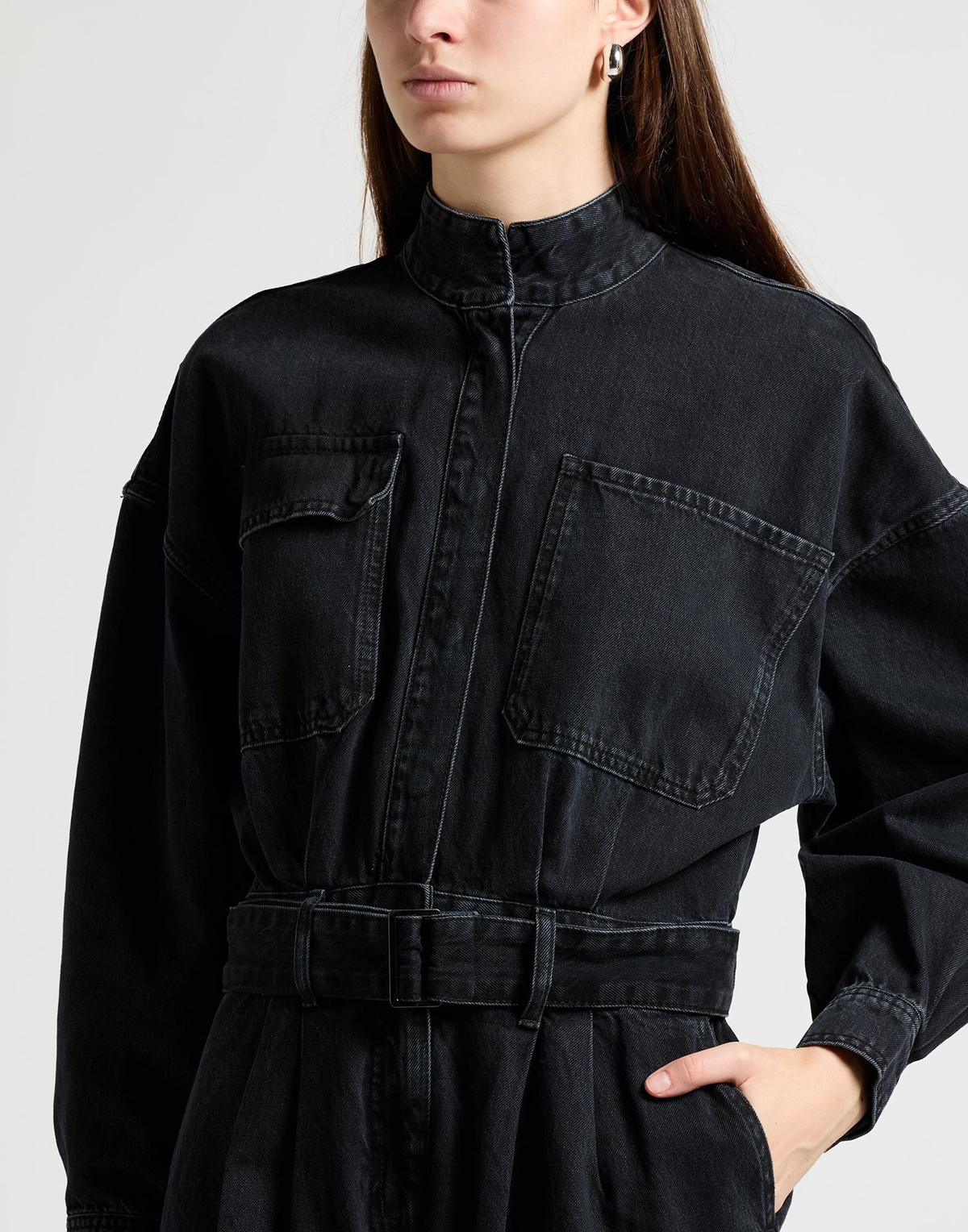 Frame The Cocoon Jumpsuit Womens Jumpsuit in Black