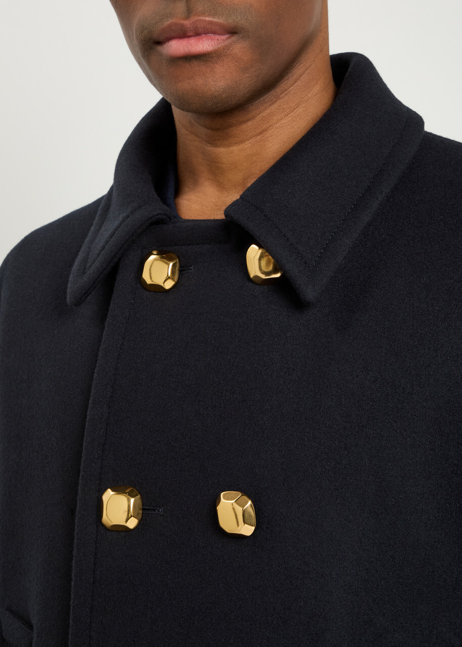 Valentino Garavani Double-breasted Wool Peacoat Navy