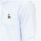 Maison Kitsuné Men's Dressed Fox Patch Relaxed Shirt in Light Blue