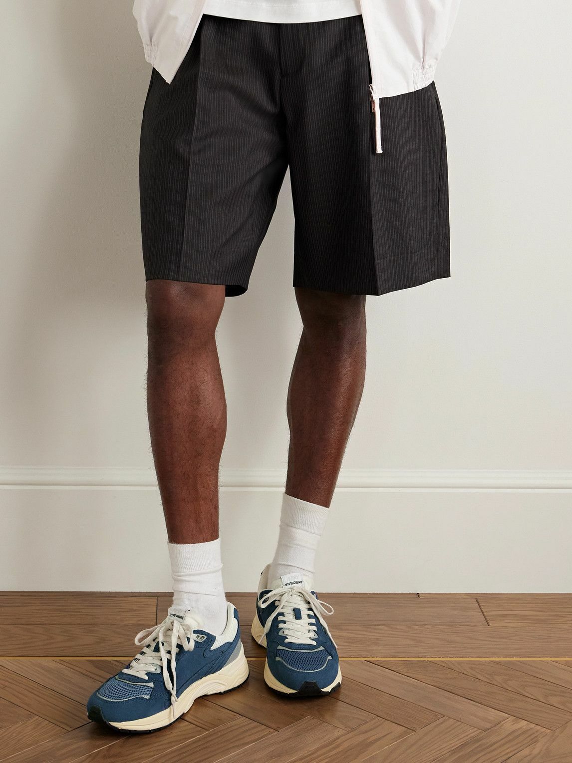 Autry - Hyperway Leather-Trimmed Suede and Mesh Sneakers - Blue