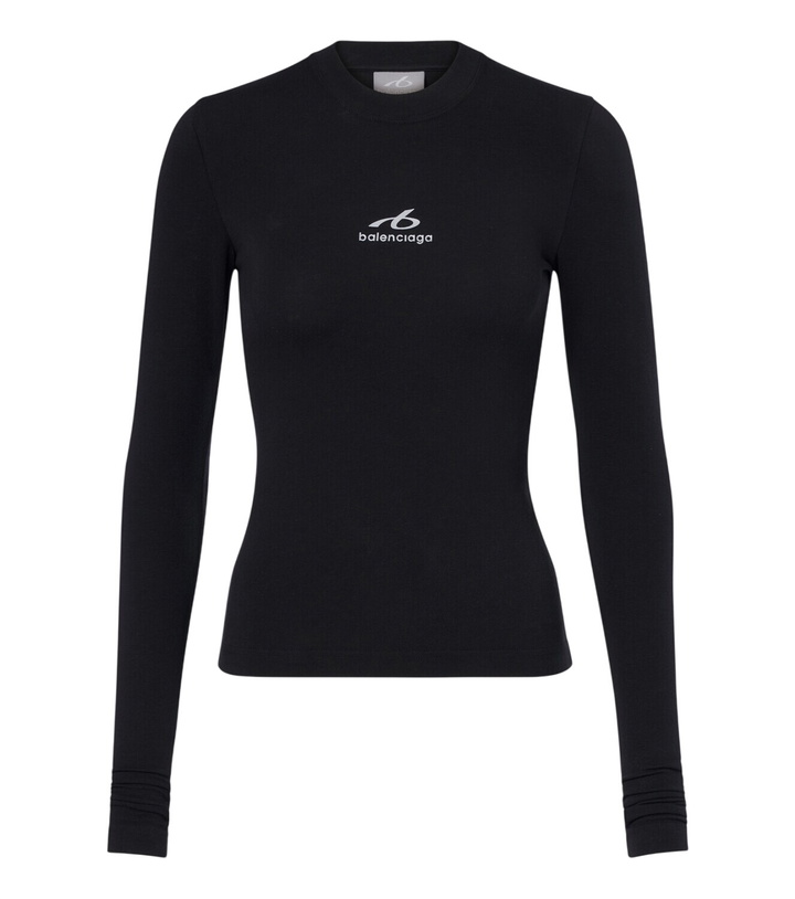 Photo: Balenciaga Logo cotton-blend jersey T-shirt