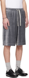 Lanvin Gray Velvet Bermuda Shorts