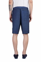 120% Lino Shorts In Blue Linen
