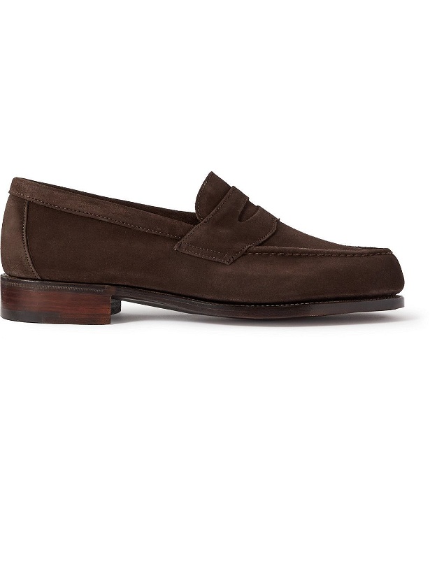 Photo: George Cleverley - Cannes Suede Penny Loafers - Brown