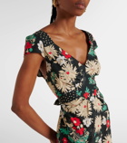 Rixo Carey floral cotton midi dress