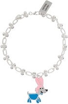 Chopova Lowena Silver Bunny Dog Charm Ball Necklace
