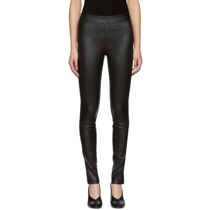 Photo: Helmut Lang Black Leather Leggings