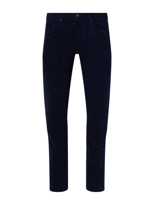 Photo: TOM FORD - Slim-Fit Cotton-Blend Corduroy Trousers - Blue