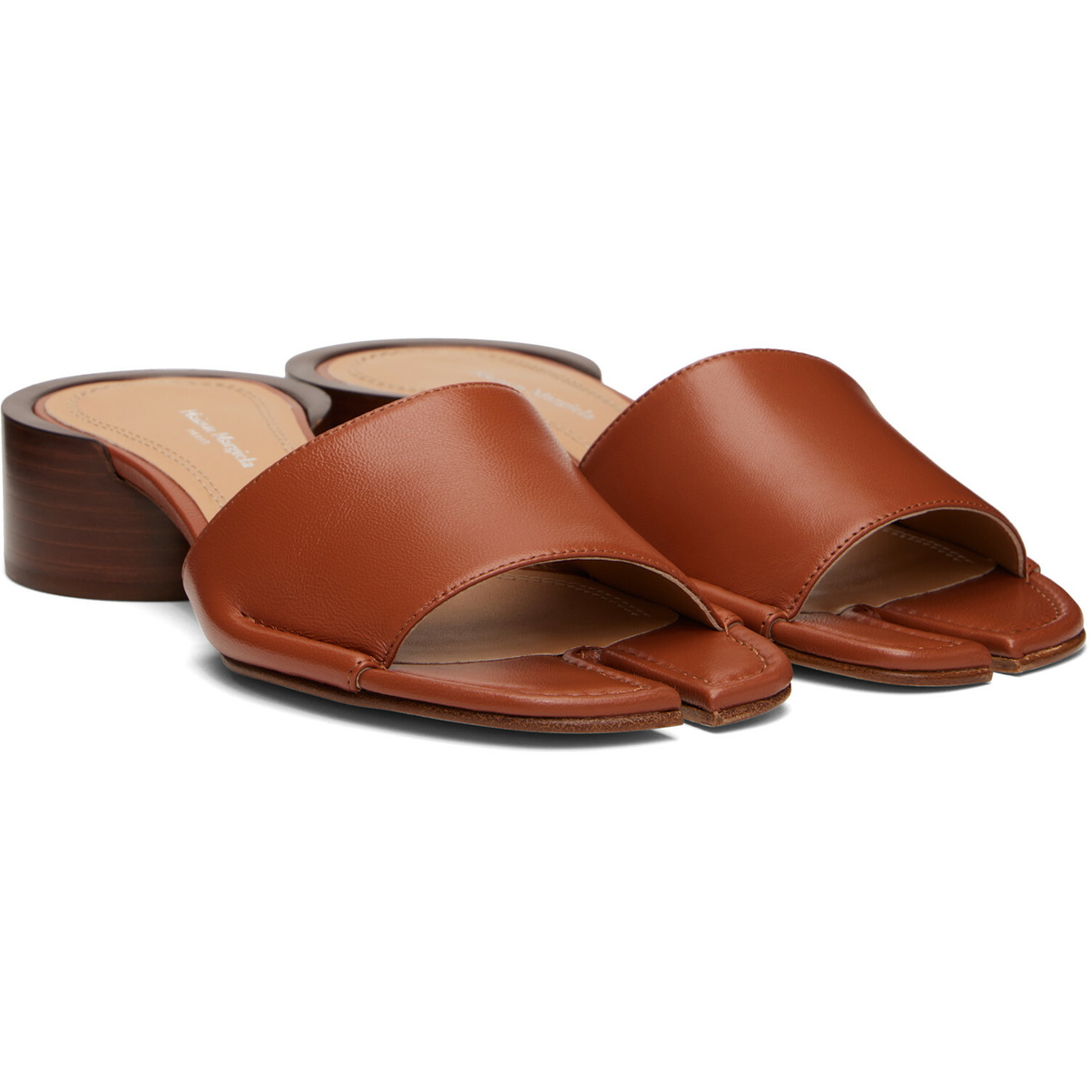Maison Margiela Tan Tabi Mule Heeled Sandals