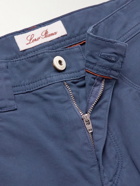 Loro Piana - Slim-Fit Garment-Dyed Cotton-Blend Trousers - Blue