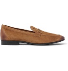 Tod's - Burnished-Suede Loafers - Men - Light brown