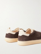 Officine Creative - Kombo Leather-Trimmed Suede Sneakers - Brown