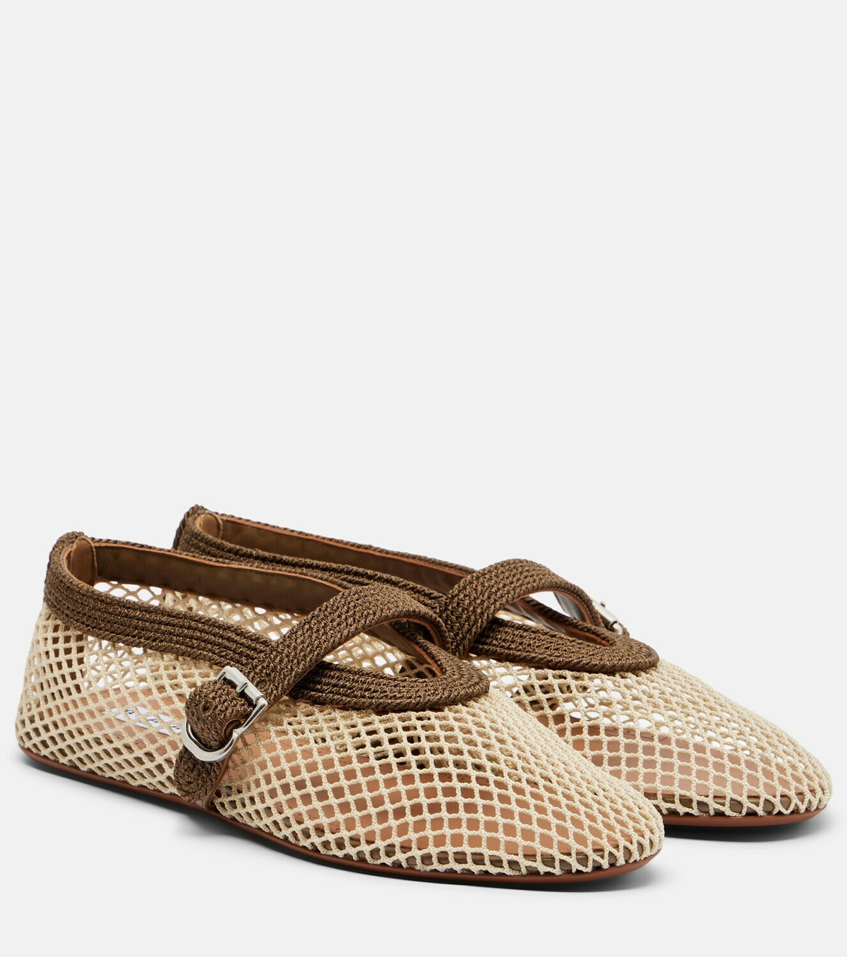Alaïa Fishnet Mary Jane flats