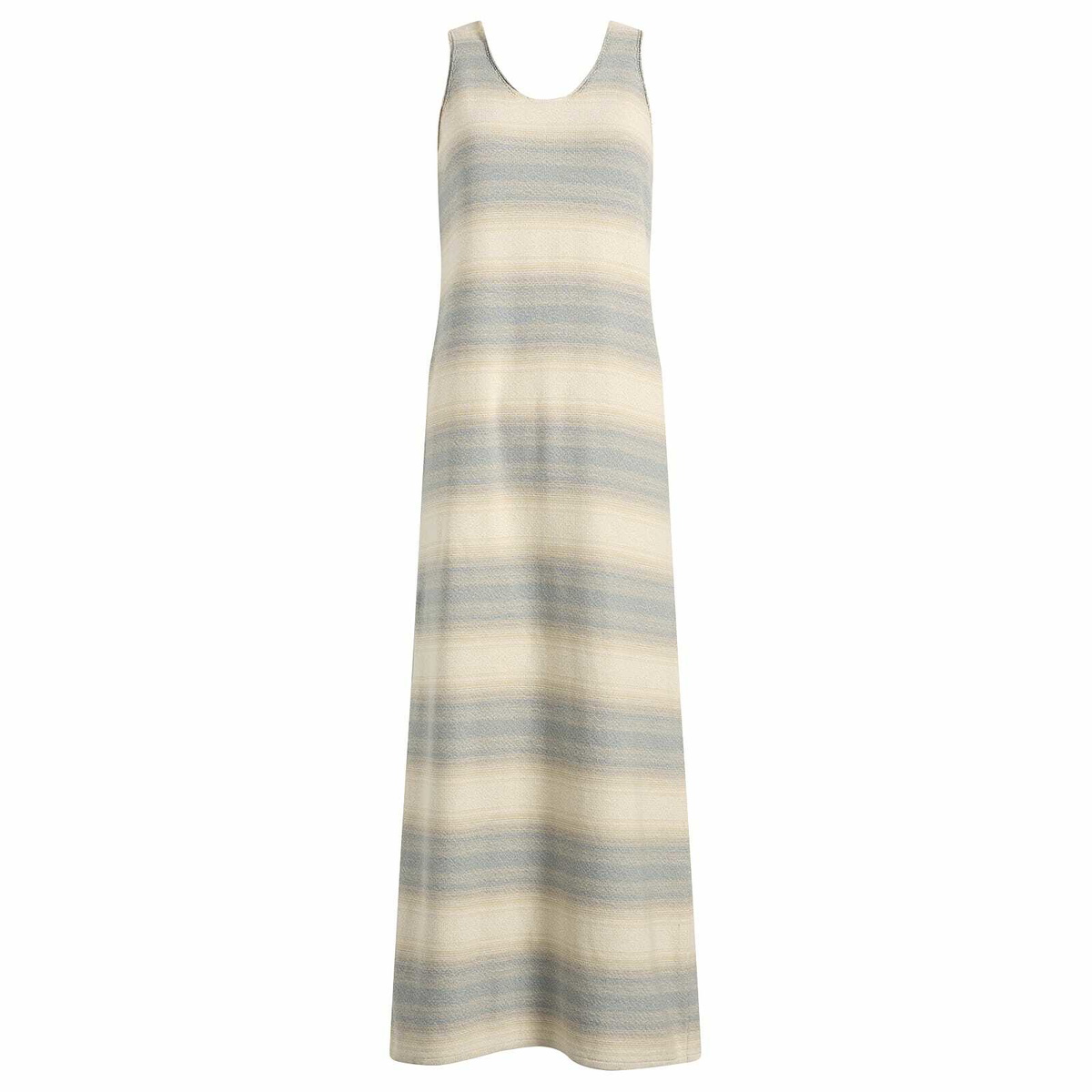 Auralee Women's Gradient Stripe Knit Dress in Blue/Beige Stripe