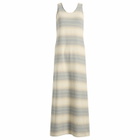 Auralee Women's Gradient Stripe Knit Dress in Blue/Beige Stripe