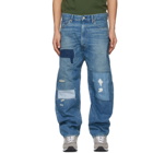 Junya Watanabe Blue Selvedge Stripe Garment-Treated Jeans