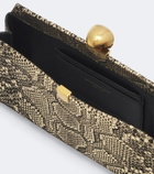 Nour Hammour Lou snake-effect leather clutch