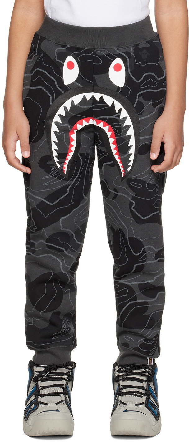 A 2024 Bathing Ape BAPE camo shark sweat pants kids unisex