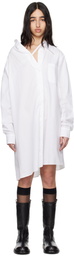 Ann Demeulemeester White Halina Dropped Shoulder Shirt Minidress
