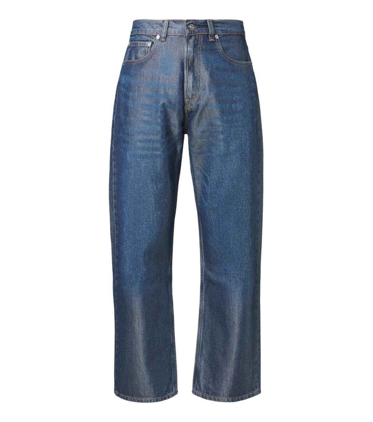 Our Legacy Men's Vast Cut Jeans in Vintage Rubber Repair Denim Our