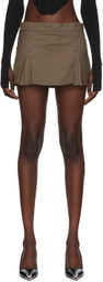 BONBOM Brown Pleated Miniskirt
