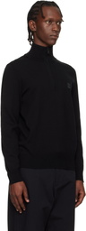 BOSS Black Zip-Neck Cotton & Cashmere Sweater
