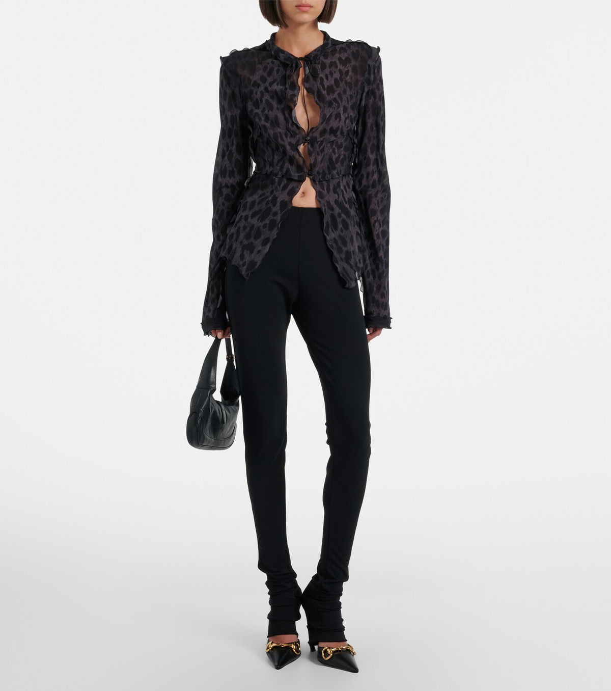 Gucci Leopard-printed silk blouse