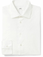 Mr P. - Cutaway-Collar Embroidered Cotton-Poplin Tuxedo Shirt - White