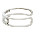 Off-White Silver Paperclip Cuff Bracelet