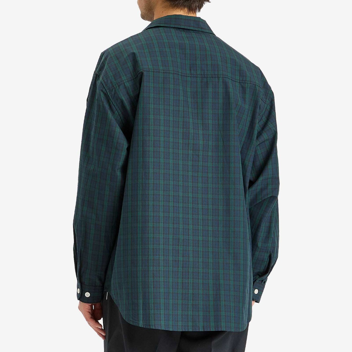 WTAPS Men's Broadcloth Black Watch Check Shirt in Green WTAPS