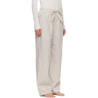 Tekla Off-White & Brown Poplin Pyjama Pants