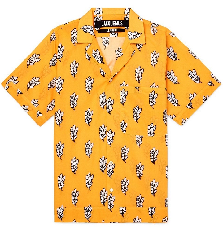 Photo: Jacquemus - Camp-Collar Printed Cotton Shirt - Yellow