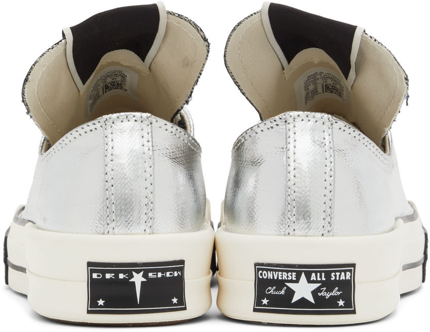 Rick Owens DRKSHDW Silver Converse Edition Turbodrk Chuck 70 Low Sneakers